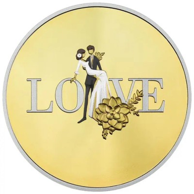 Love - 1/2 Oz - strieborná sberaťelská minca