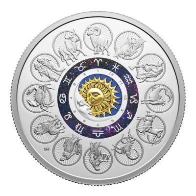 Signs of the Zodiac - 2 Oz - strieborná zberateľská minca