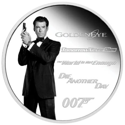James Bond Legacy - Pierce Brosnan - 1 Oz -  strieborná zberateľská minca proof