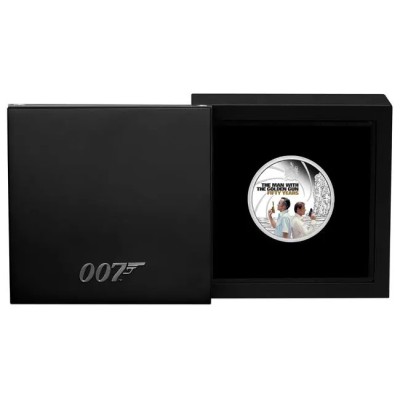 James Bond - The Man With The Golden Gun -1 Oz - strieborná zberateľská minca (dodanie 20.4.2024)