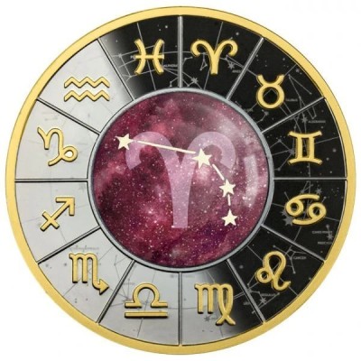 Zodiac Sign - Aquarius - 1/2 Oz - Silver Collector Coin