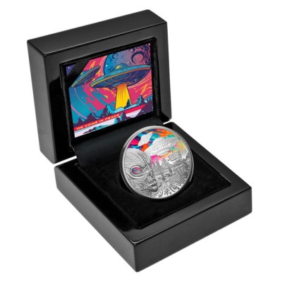 Mimozemské stretnutia - 1 Oz - strieborná zberateľská minca