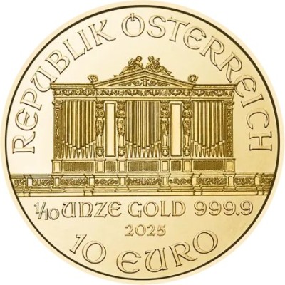Wiener Philharmoniker (2025) - 1/10 Oz - zlatá investičná minca