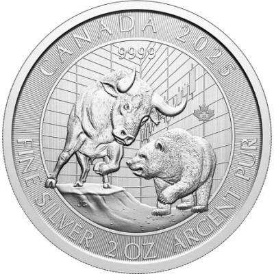 Bull and Bear (2025) - 2 Oz - strieborná investičná minca