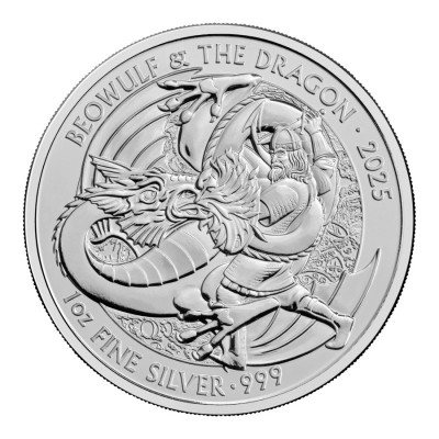 Mýty a legendy - Beowulf a Dragon - 1 Oz - strieborná investičná minca