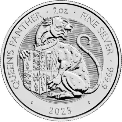 Tudor Beasts Queen Panther - 2 Oz - Strieborná investičná minca