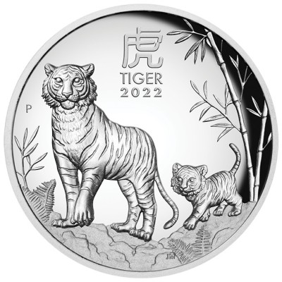 Australian Lunar Tiger - 5 Oz - strieborná zberateľská minca
