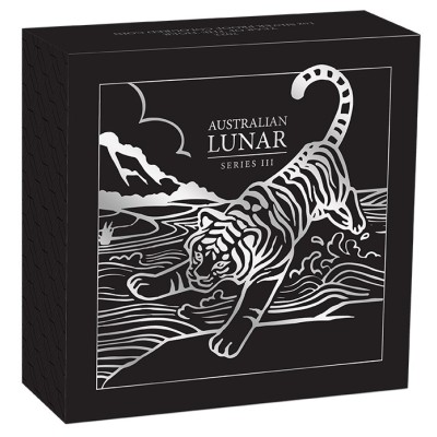 Australian Lunar Tiger - 5 Oz - strieborná zberateľská minca