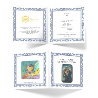 Germania Mint Gods: Ull - 2 Oz - strieborný zberateľský zliatok