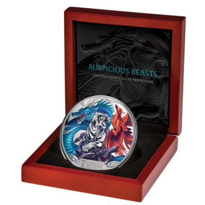 Auspicious Beasts - 5 Oz - strieborná zberateľská minca