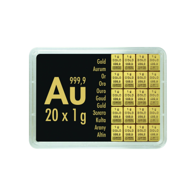Gold Combibarren Valcambi 20x1 g - investičná zlatá těhlička