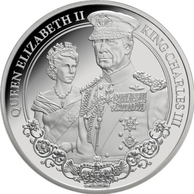 King Charles III. & Queen Elizabeth II. - 1 Oz - strieborná zberateľská minca (dodanie 20.7.2025)