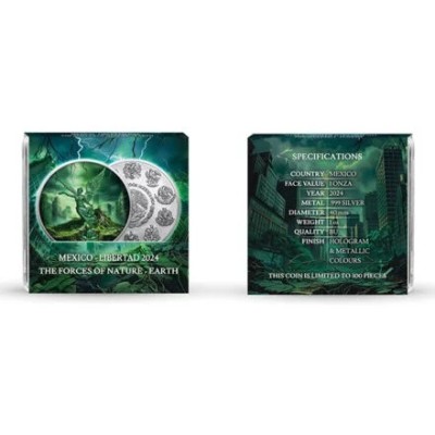 Mexiko Libertad - Sily prírody - Zem - 1 Oz - Strieborná zberateľská minca