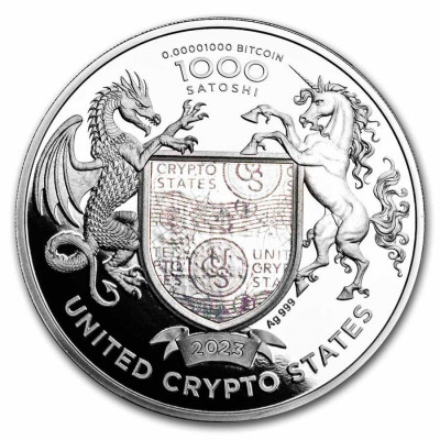 Liberty United Crypto States (2023) - strieborná minca s nominálnou hodnotou 1 Oz
