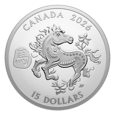 Lunar Horse (2026) - strieborná zberateľská minca s nominálnou hodnotou 1 Oz