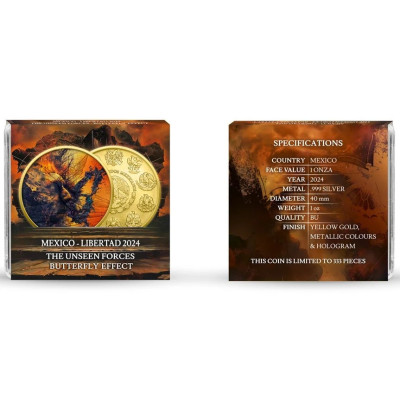 Mexiko Libertad - Butterfly Effect (2024) - 1 Oz - strieborná zberateľská minca
