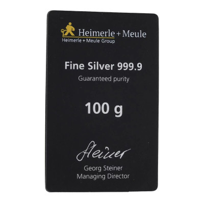 Heimerle + Meule - 100g - strieborný investičný zliatok