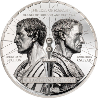 Brutus vs. Caesar (2025) - 2 Oz - strieborná zberateľská minca (dodanie 5.10.2025)