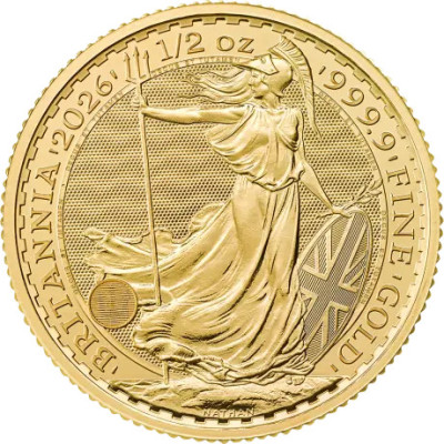 Británia (2026) - 1/2 Oz - zlatá investičná minca