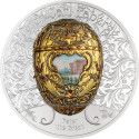 Fabergého vajce - Peter Veľký - 2 Oz - strieborná zberateľská minca