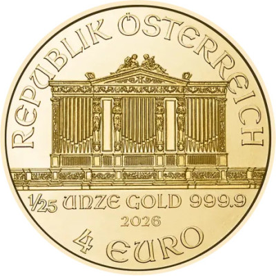 Wiener Philharmoniker (2026) - 1/25 Oz - zlatá investičná minca
