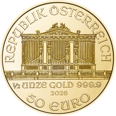 Wiener Philharmoniker (2026) - 1/2 Oz - zlatá investičná minca