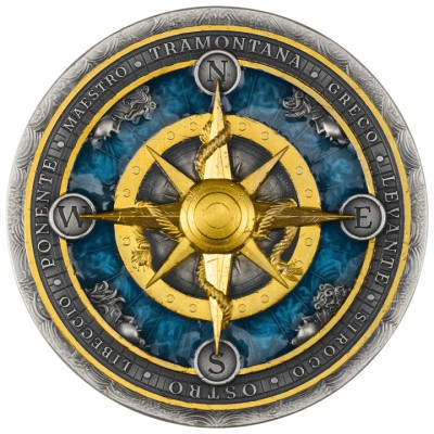 Compass Rose (2026) – 2 Oz – strieborná zberateľská minca