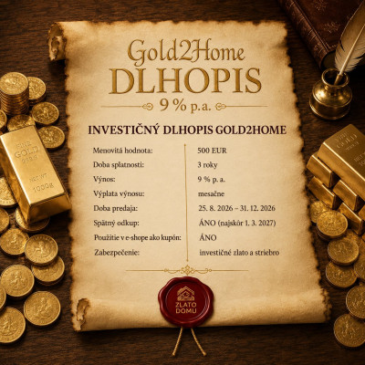 Investičný dlhopis GOLD2HOME 9,00/29 (splatnosť 3 roky)