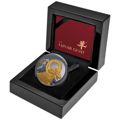 Lunar Goat (2027) – 1 oz – strieborná zberateľská minca v kvalite proof