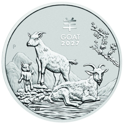 Lunar Goat (2027) – 2 Oz – strieborná investičná minca