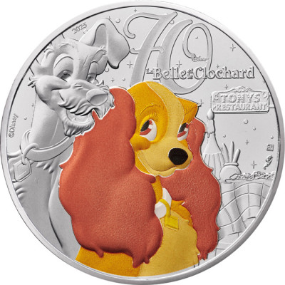 Lady a Tramp – (2025) – strieborná farebná zberateľská minca