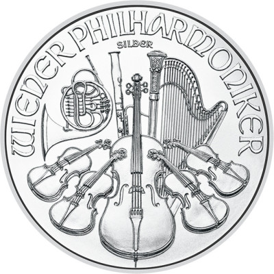 Viedenská filharmónia (rôzne roky) – 1 Oz – strieborná investičná minca